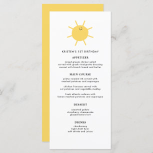 Little Sunshine Party Menu