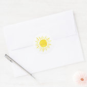 Little Sunshine Party Yellow Sun Classic Round Sticker (Envelope)