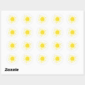 Little Sunshine Party Yellow Sun Classic Round Sticker (Sheet)
