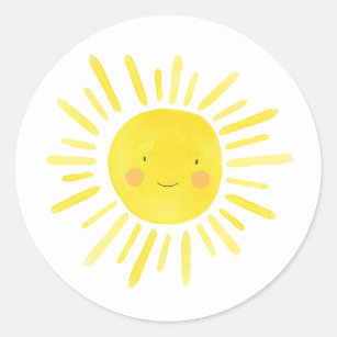 Little Sunshine Party Yellow Sun Classic Round Sticker