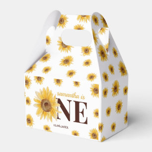 Little Sunshine Sunflower 1st Birthday Favor Box