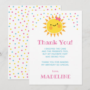 Little Sunshine Thank You Cards
