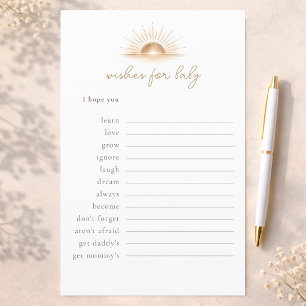 Little Sunshine Theme Wishes For Baby Advice Card