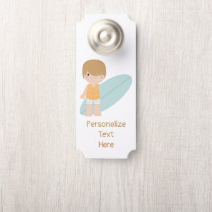 Little Surfer Dude Boy Kids Room Door Hanger