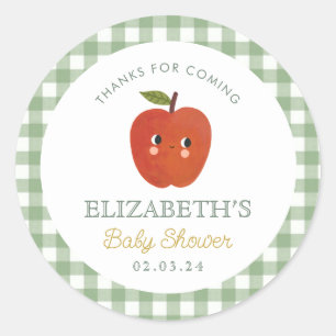 Little Sweet Apple Baby Shower Classic Round Sticker