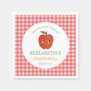 Little Sweet Apple  First Birthday Napkin