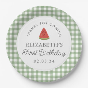 Little Sweet Melon First Birthday Paper Plate