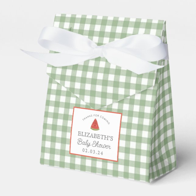 Little sweet Watermelon Baby Shower  Favor Box (Front Side)