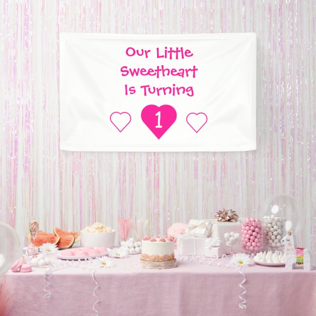 Little Sweetheart 1st Birthday Banner (Party)