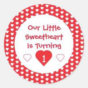 Little Sweetheart 1st Birthday Classic Round Sticker