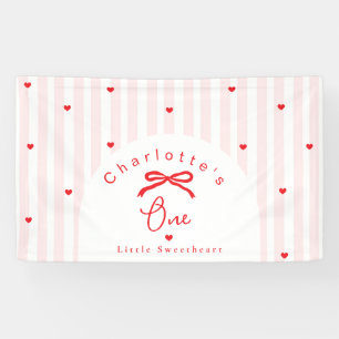 Little Sweetheart 1st Birthday Coquette Bow Banner