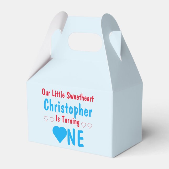 Little Sweetheart 1st Birthday Favor Box (Front Side)