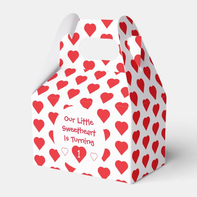 Little Sweetheart 1st Birthday Favor Box (Front Side)