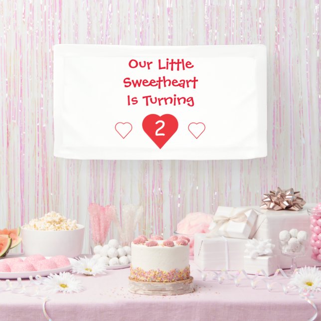 Little Sweetheart 2nd Birthday Banner (Party)