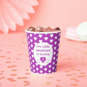 Little Sweetheart 2nd Birthday Paper Cups