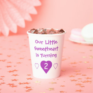 Little Sweetheart 2nd Birthday Paper Cups