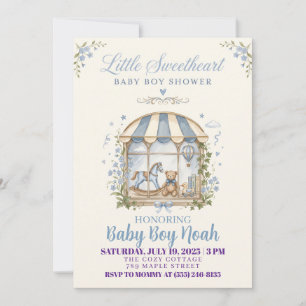 little sweetheart baby boy shower invitation