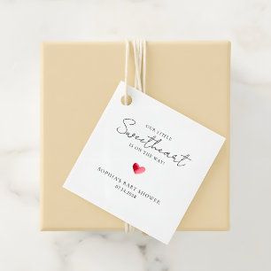 Little Sweetheart Baby Shower Minimalist Favour Tags