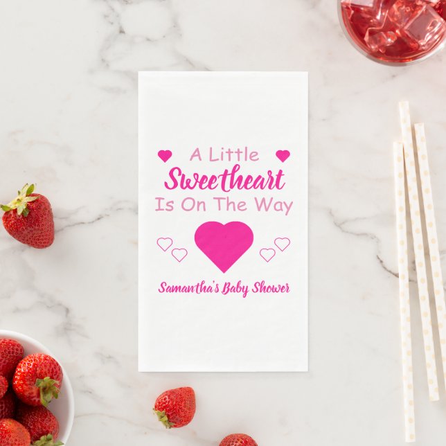 Little Sweetheart Baby Shower Napkin (Insitu)