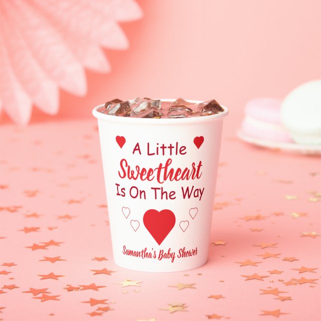 Little Sweetheart Baby Shower Paper Cups (Insitu)