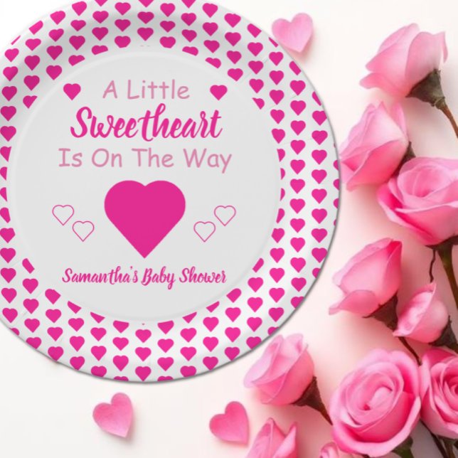 Little Sweetheart Baby Shower Paper Plate (Creator Uploaded)