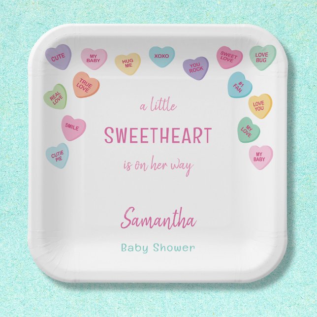 little Sweetheart baby shower Paper Plate (Creator Uploaded)