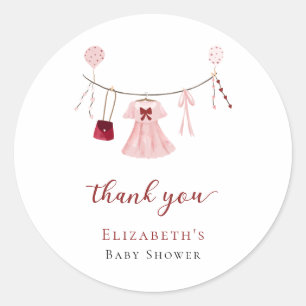 Little Sweetheart Baby Shower Valentine Custom Classic Round Sticker