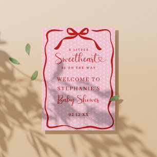 Little Sweetheart Baby Shower Welcome Poster Sign