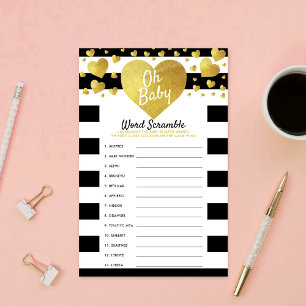 Little Sweetheart Baby Shower Word Scramble Game