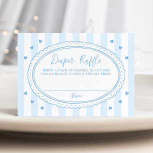 Little Sweetheart Blue Bow Diaper Raffle Enclosure Card