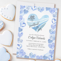 Little Sweetheart Blue Love Hearts Boy Baby Shower