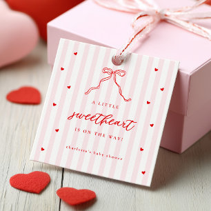 Little Sweetheart Bow Baby Shower Favour Tags