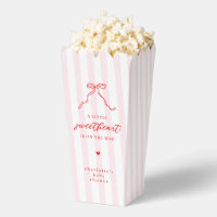 Little Sweetheart Bow Baby Shower Popcorn Boxes