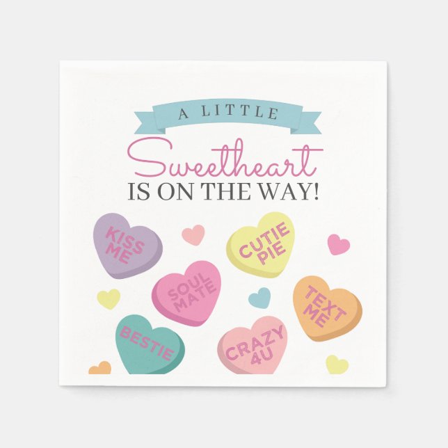 Little Sweetheart Candy Baby Shower Napkin (Front)