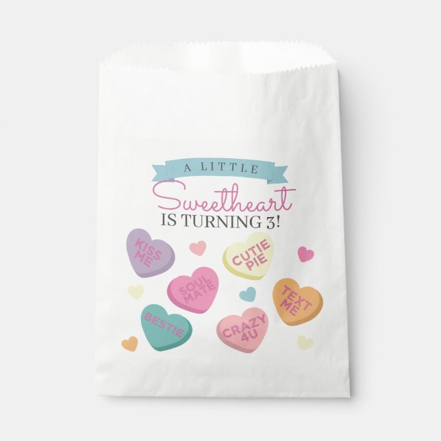 Little Sweetheart Candy Birthday Party Favour Bag (Front)