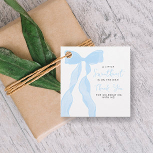 Little Sweetheart Elegant Blue Bow Baby Shower Favour Tags