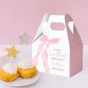 Little Sweetheart Elegant Pink Bow Baby Shower Favor Box