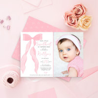 Little Sweetheart Elegant Pink Bow Birthday Photo