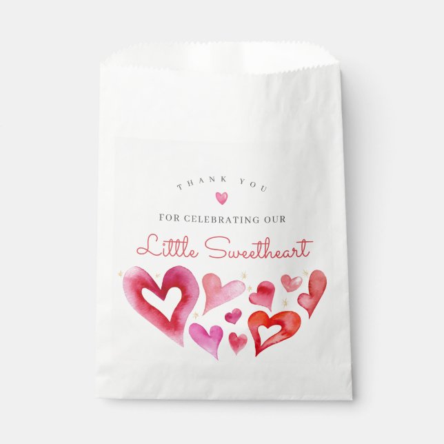 Little Sweetheart February Birthday Party Favour Bag (Front)