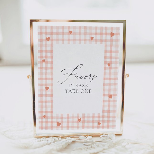 Little Sweetheart Gingham Baby Shower Favours Sign (Creator Uploaded)