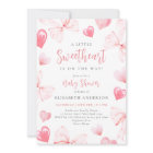 Little Sweetheart Pink Bow Baby Shower Invitation