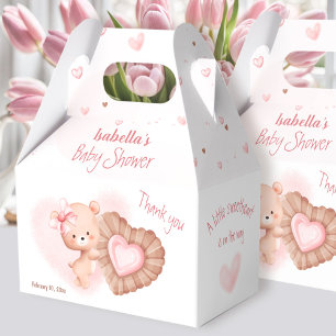 Little Sweetheart Pink Valentines Girl Baby Shower Favor Box