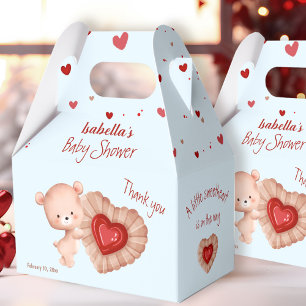 Little Sweetheart Red Blue Valentines Baby Shower Favor Box