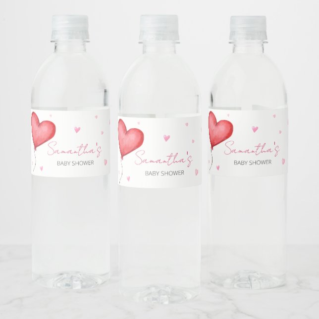 Little Sweetheart Red Valentine Baby Shower Water Bottle Label (Bottles)