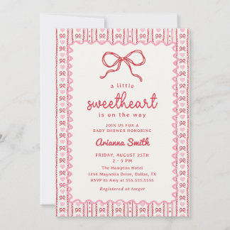 Little Sweetheart Valentine Baby Shower Invitation