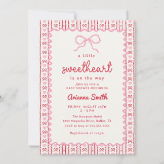 Little Sweetheart Valentine Baby Shower Invitation