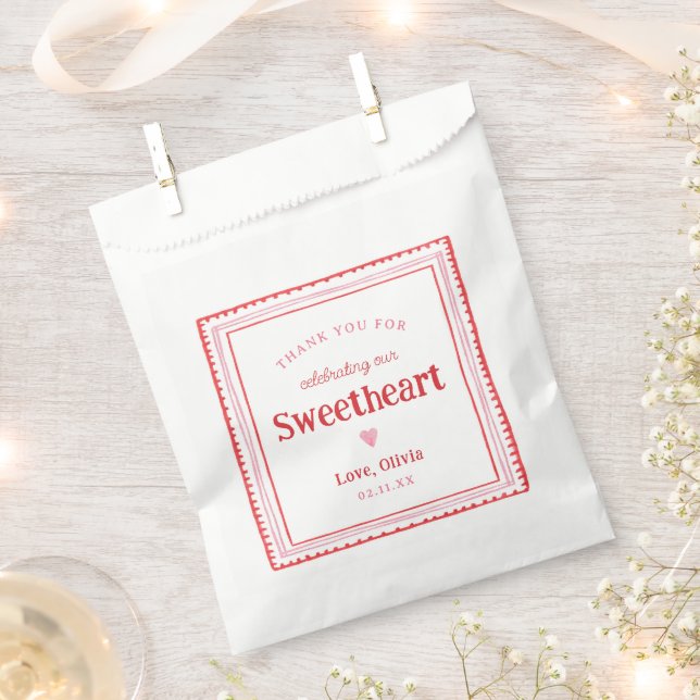 Little Sweetheart Valentine Birthday Favour Favour Bag (Clipped)