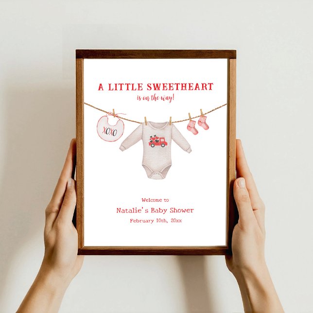 Little Sweetheart Valentine Boy Baby Shower  Poster (Creator Uploaded)