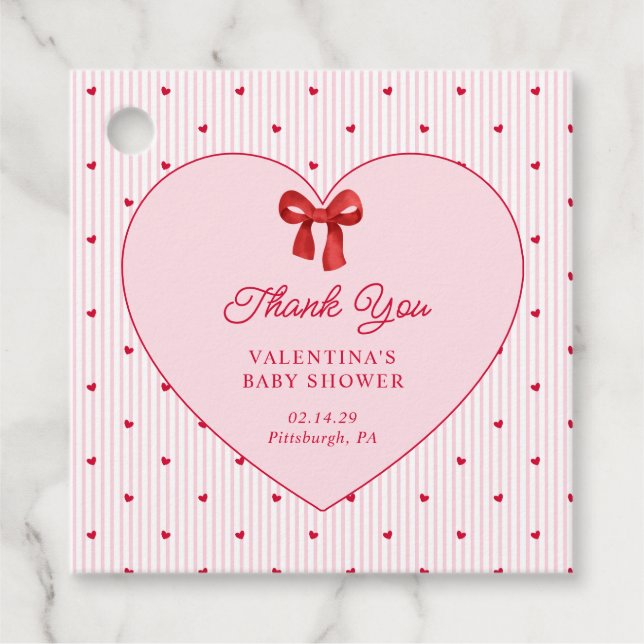 Little Sweetheart Valentine Coquette Favour Tags (Front)