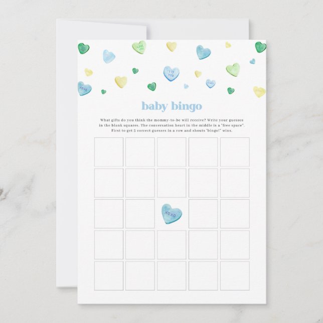 Little Sweetheart Valentine Heart Baby Bingo Game (Front)